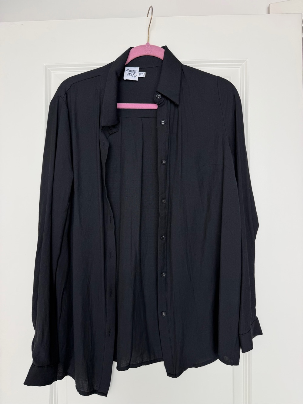 Princess Polly Black Button-Up Blouse